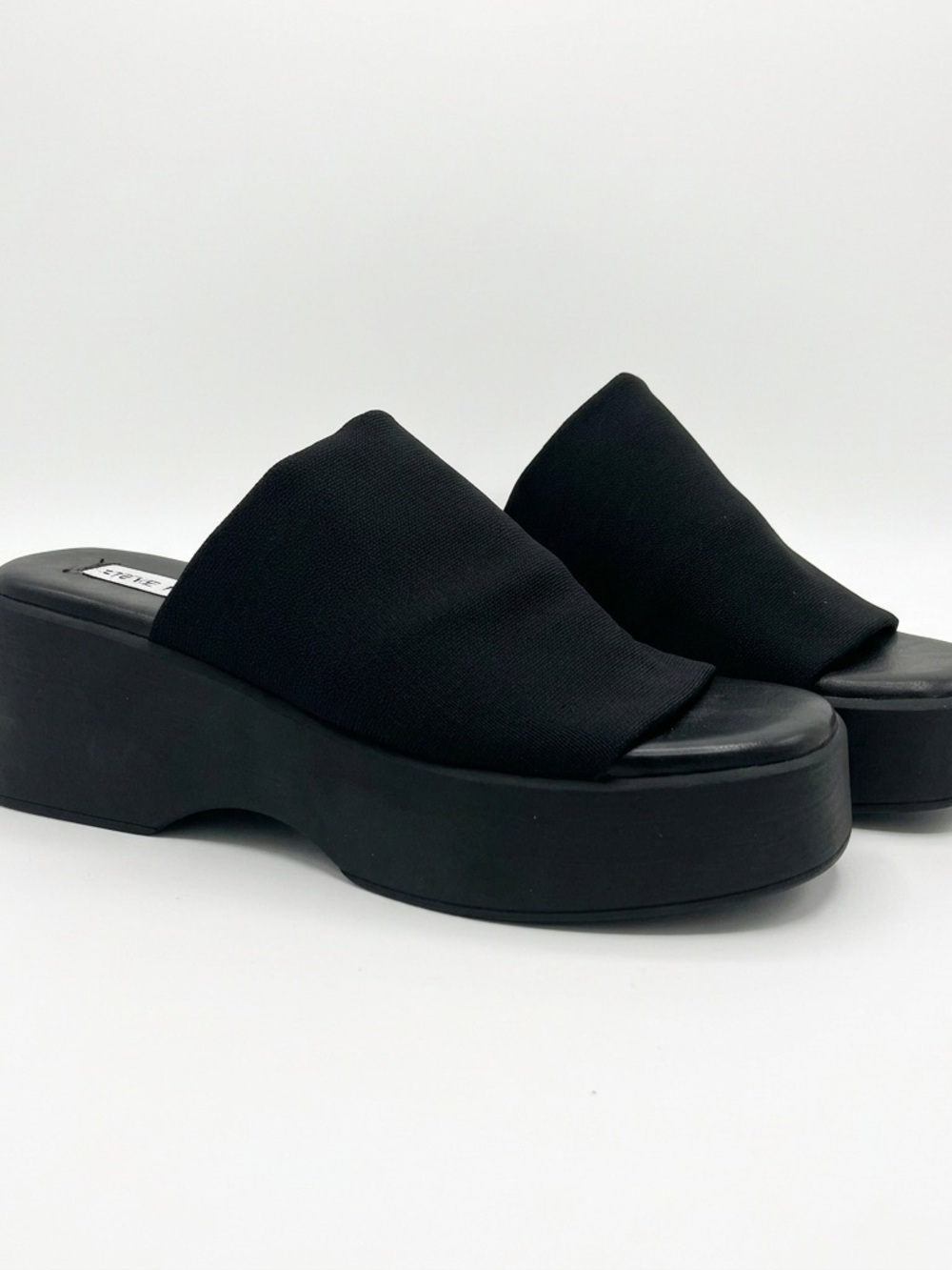 Steve Madden Women's Black Slinky30 Platform Slide Sandals Y2K VTG 90s Sz 36 / 6